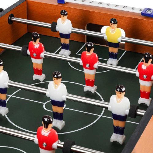Mini asztali csocsó játék gyerekeknek – Hordozható fa csocsóasztal 2 labdával