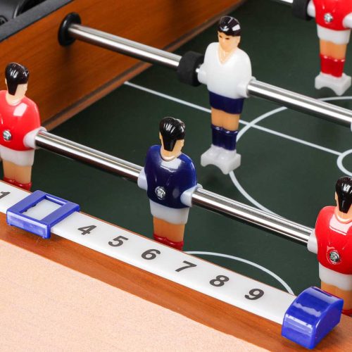Mini asztali csocsó játék gyerekeknek – Hordozható fa csocsóasztal 2 labdával