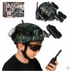 Gyerek katonai felszerelés játék szett, sisak, walkie-talkie, távcső, zseblámpa