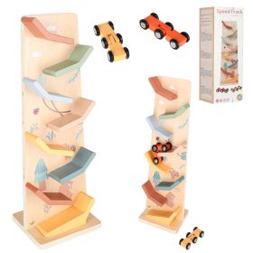 Moni Toys fa autós lejtőpálya - 8 szintes, 2 autóval