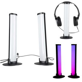   RGB LED-es gamer íróasztali lámpa, oszlopos kivitel, távirányítóval, 2 darabos szet
