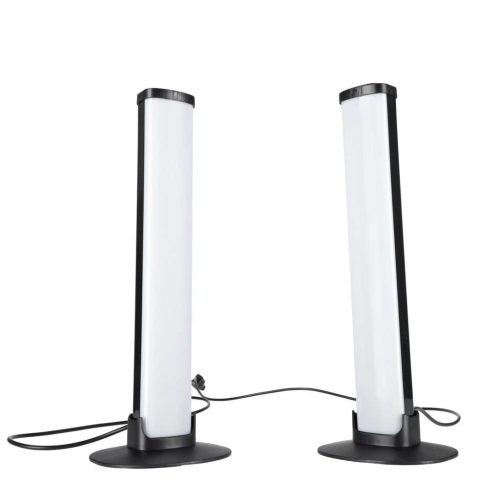 RGB LED-es gamer íróasztali lámpa, oszlopos kivitel, távirányítóval, 2 darabos szet