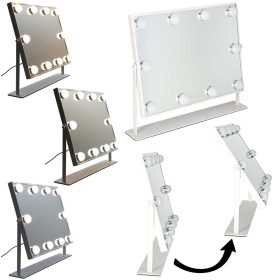   LED-es Sminktükör 10 Izzóval – 3 Színhőmérséklet, Állítható Fényer