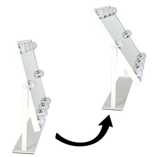 LED-es Sminktükör 10 Izzóval – 3 Színhőmérséklet, Állítható Fényer