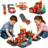 Mágneses építő játékszett 3D tűzoltóság, 2 autóval, 92 darab
