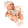 Lovely Baby Élethű Játékbaba Mózeskosárban és kiegészítőkkel, 38 cm