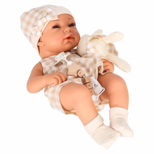 Lovely Baby Élethű Játékbaba Mózeskosárban és kiegészítőkkel, 38 cm