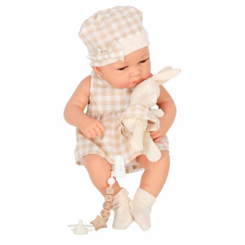 Lovely Baby Élethű Játékbaba Mózeskosárban és kiegészítőkkel, 38 cm