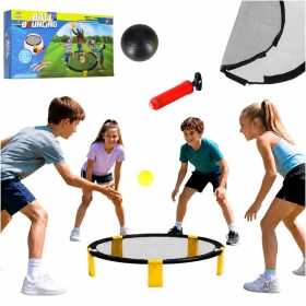   Szabadtéri Roundnet ügyességi csapatjáték kerek hálóval, 2 labdával