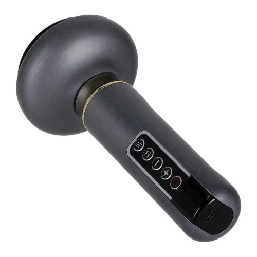 Kézi masszírozó, elektromos kínai köpölyöző, USB-töltés, 12 fokozat, szürke