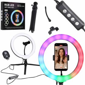 RGB LED-es gyűrűs szelfilámpa állvánnyal