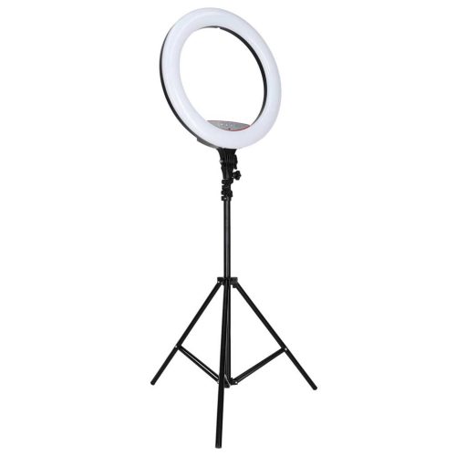 RGB LED gyűrűs lámpa szelfikhez és videókhoz, állvánnyal és távirányítóval, 45 cm