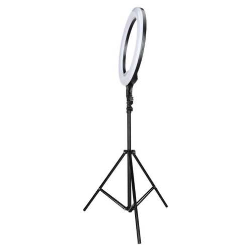 RGB LED gyűrűs lámpa szelfikhez és videókhoz, állvánnyal és távirányítóval, 45 cm
