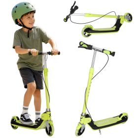   TRIKE FIX gyerek roller, kétkerekű, LED-es világítással, összecsukható, kettős fékkel, neon zöld