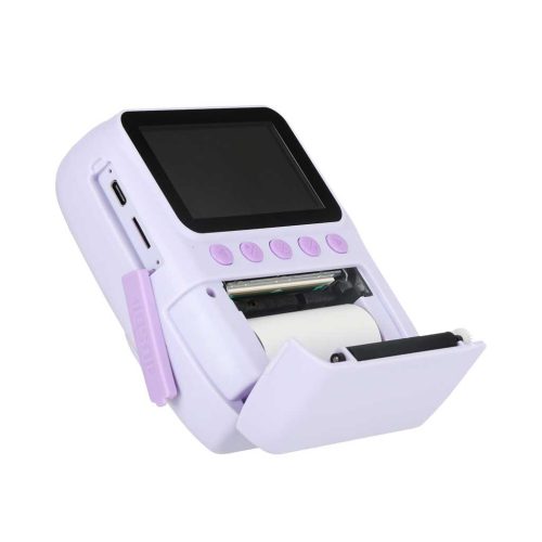 Digitális instant fényképezőgép, hőnyomtató funkcióval, 16x 128GB-os, lila