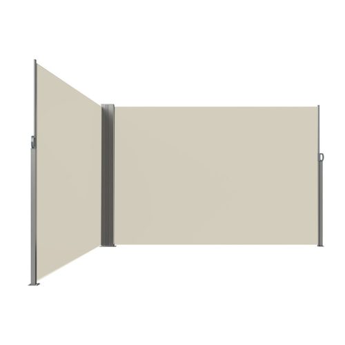 LUARO sarok terasz napellenző behúzható oldalárnyékoló 180 x 620 cm bézs színben