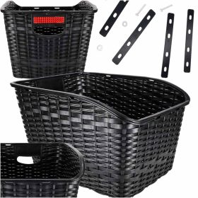   Rattan hátsó csomagtartó kerékpárkosár fényvisszaverővel