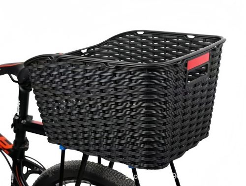 Rattan hátsó csomagtartó kerékpárkosár fényvisszaverővel