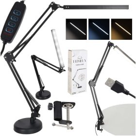 LED asztali lámpa USB forgó kar 2 rögzítési módszerrel
