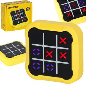 Hordozható, elektronikus amőba Tic-Tac-Toe konzol, sárga