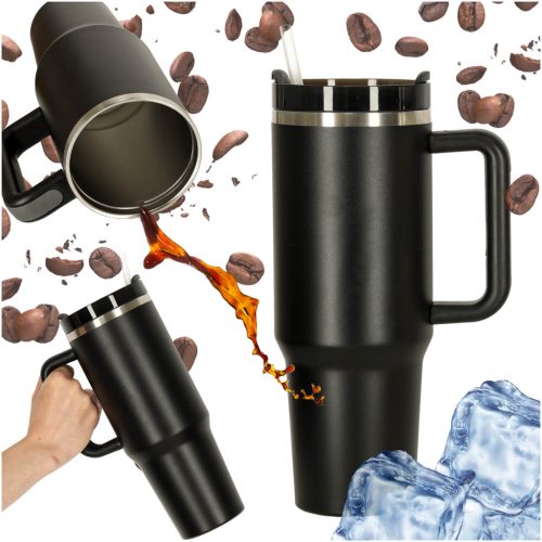 Stanley Adventure Quencher rozsdamentes Termosz bögre szívószállal és fogantyúval 1200ml fekete