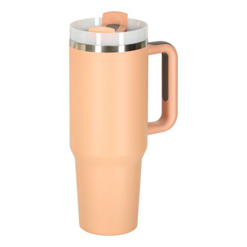 Termo bögre szívószállal és fogantyúval termosz 1200ml por rózsaszínű