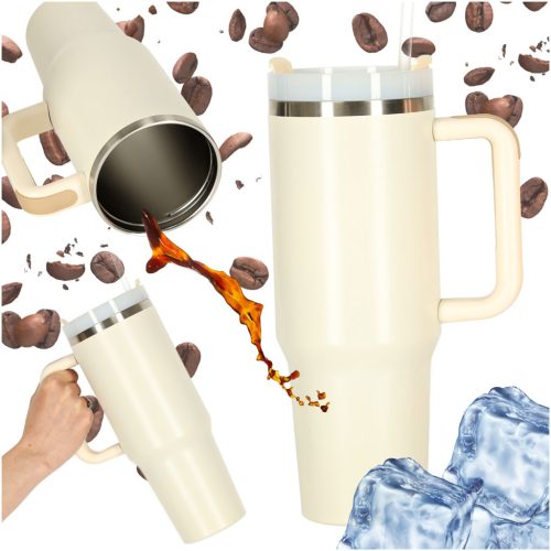 Stanley Adventure Quencher rozsdamentes Termosz bögre szívószállal és fogantyúval 1200ml fehér