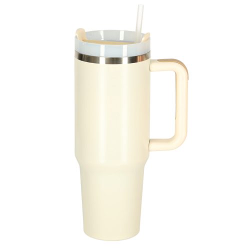 Termo bögre szívószállal és fogantyúval termosz 1200ml, fehér