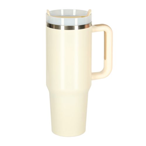 Termo bögre szívószállal és fogantyúval termosz 1200ml, fehér