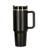 Termikus bögre szívószállal és fogantyúval termosz 1200ml fekete