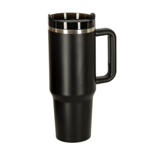 Termikus bögre szívószállal és fogantyúval termosz 1200ml fekete