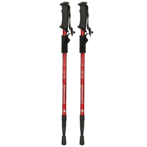 Nordic walking túrabotok, összecsukható, 2 db piros