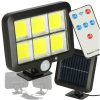 Napelemes mozgás- és szürkületérzékelő lámpa 120 LED + távirányító