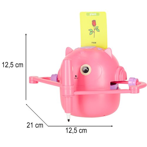 Interaktív oktató rajzrobot gyerekeknek, filcekkel, rózsaszín