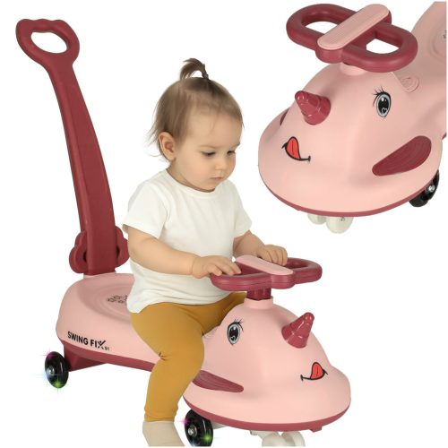 Szülőkaros LED FIX S1 Bobocar roller - rózsaszín max 65kg