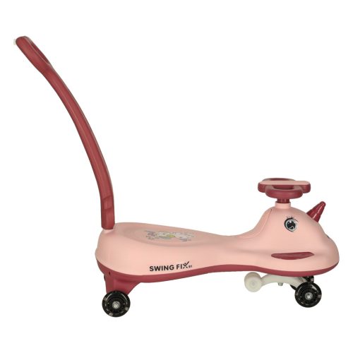 Swing FIX S1 gravitációs roller, bobocar fogantyúval, LED világítással, rózsaszín max 65kg