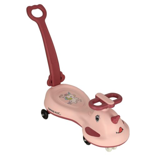 Swing FIX S1 gravitációs roller, bobocar fogantyúval, LED világítással, rózsaszín max 65kg