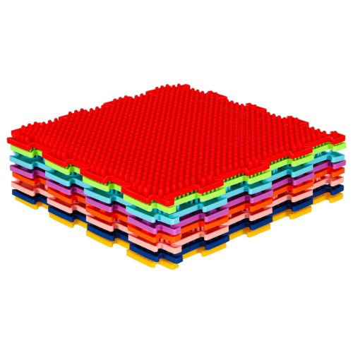 Montessori ortopédiai kirakós puzzle szőnyeg, színes, 8 db