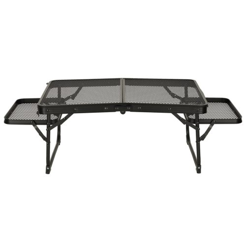 LUARO összecsukható turistaasztal, fém kemping asztal 87 x 60 x 40 x 27 cm