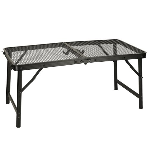 LUARO fém, fekete színű összecsukható kempingasztal 80 x 40 x 66 x 37 cm