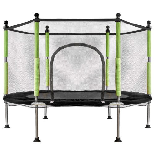 Gyermek kerti trambulin hálóval - 140 cm zöld