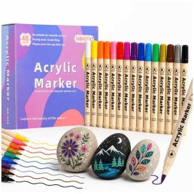   Vízálló Akril filctollak szövetre, kőre, fára, üvegre 48 darab