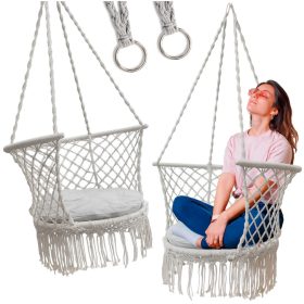   Boho stílusú gólyafészek hintaszék  háttámlával szürke, 80 cm ,150 kg
