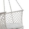 Boho stílusú gólyafészek hintaszék  háttámlával szürke, 80 cm ,150 kg
