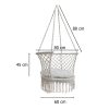 Boho stílusú gólyafészek hintaszék  háttámlával szürke, 80 cm ,150 kg
