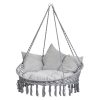 Gólyafészek hinta háttámlával kerti hinta párnával - 120x140x140 XXL szürke