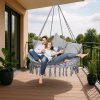 Gólyafészek hinta háttámlával kerti hinta párnával - 120x140x140 XXL szürke