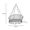 Gólyafészek hinta háttámlával kerti hinta párnával - 120x140x140 XXL szürke