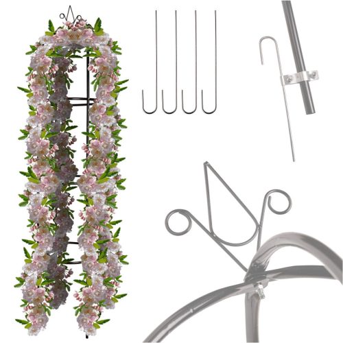 Kerti pergola oszlop, növényfuttató állvány fém 195 cm