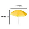 Strand napernyő állítható törhető UV összecsukható 150cm sárga